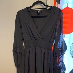 Black Shirred Waist Mini Dress